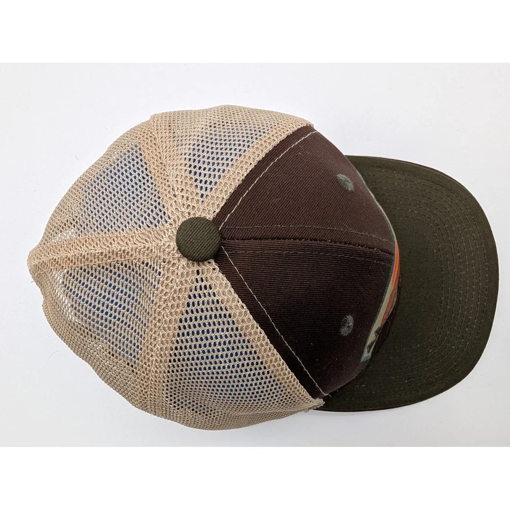 Zion National Park Utah Trucker Hat Brown Olive Green Mesh Snapback SSW Cap
